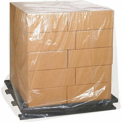 Made in USA - 48" Long x 58" Wide x 90" High Pallet Cover - Clear, Case, 50 Piece - Apex Tool & Supply