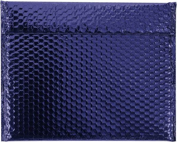 Made in USA - 11" Long x 13-3/4" Wide Peel-Off Self-Seal Bubble Mailer - Blue - Apex Tool & Supply
