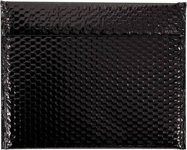 Made in USA - 11" Long x 13-3/4" Wide Peel-Off Self-Seal Bubble Mailer - Black - Apex Tool & Supply