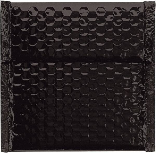 Made in USA - 6-3/4" Long x 7" Wide Peel-Off Self-Seal Bubble Mailer - Black - Apex Tool & Supply