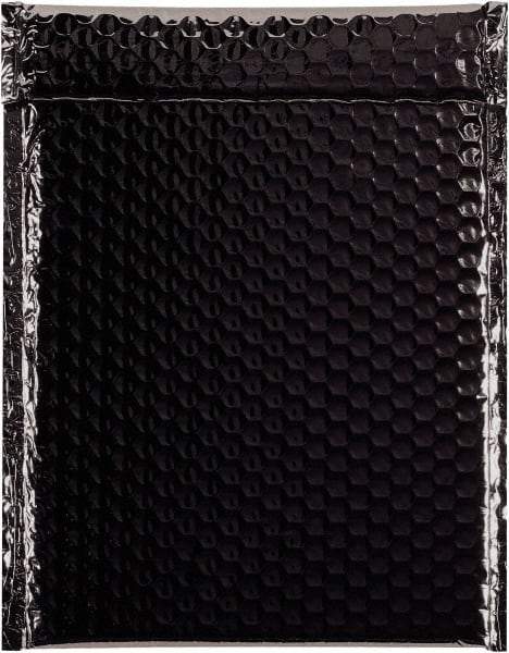 Made in USA - 11-1/2" Long x 9" Wide Peel-Off Self-Seal Bubble Mailer - Black - Apex Tool & Supply