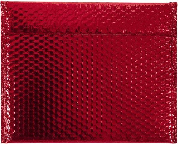 Made in USA - 11" Long x 13-3/4" Wide Peel-Off Self-Seal Bubble Mailer - Red - Apex Tool & Supply