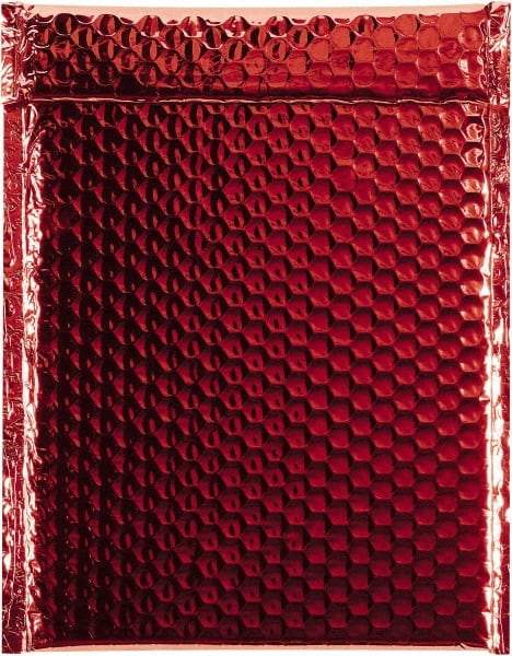 Made in USA - 11-1/2" Long x 9" Wide Peel-Off Self-Seal Bubble Mailer - Red - Apex Tool & Supply