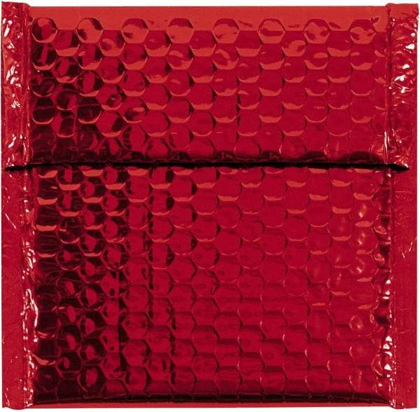 Made in USA - 6-3/4" Long x 7" Wide Peel-Off Self-Seal Bubble Mailer - Red - Apex Tool & Supply