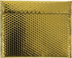 Made in USA - 11" Long x 13-3/4" Wide Peel-Off Self-Seal Bubble Mailer - Gold - Apex Tool & Supply