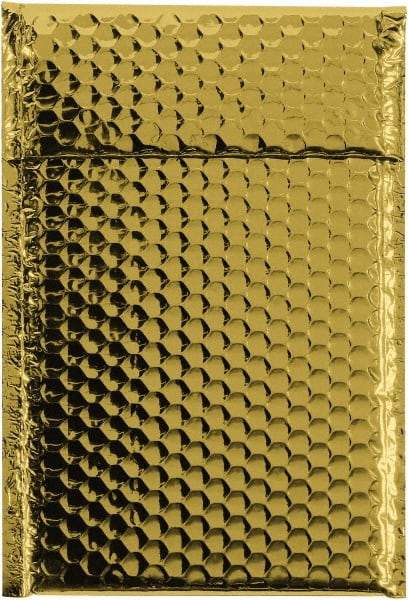 Made in USA - 11" Long x 7-1/2" Wide Peel-Off Self-Seal Bubble Mailer - Gold - Apex Tool & Supply
