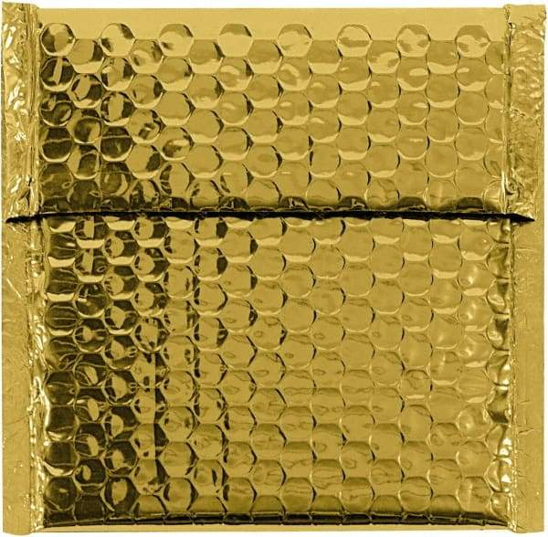 Made in USA - 6-3/4" Long x 7" Wide Peel-Off Self-Seal Bubble Mailer - Gold - Apex Tool & Supply