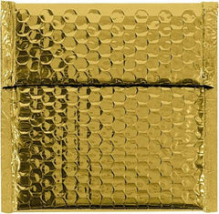 Made in USA - 6-3/4" Long x 7" Wide Peel-Off Self-Seal Bubble Mailer - Gold - Apex Tool & Supply