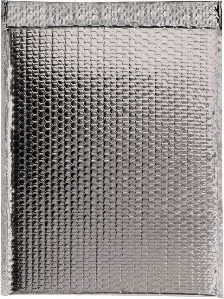 Made in USA - 17-1/2" Long x 13" Wide Peel-Off Self-Seal Bubble Mailer - Silver - Apex Tool & Supply