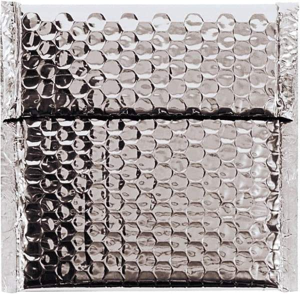 Made in USA - 6-3/4" Long x 7" Wide Peel-Off Self-Seal Bubble Mailer - Silver - Apex Tool & Supply