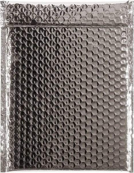 Made in USA - 11-1/2" Long x 9" Wide Peel-Off Self-Seal Bubble Mailer - Silver - Apex Tool & Supply