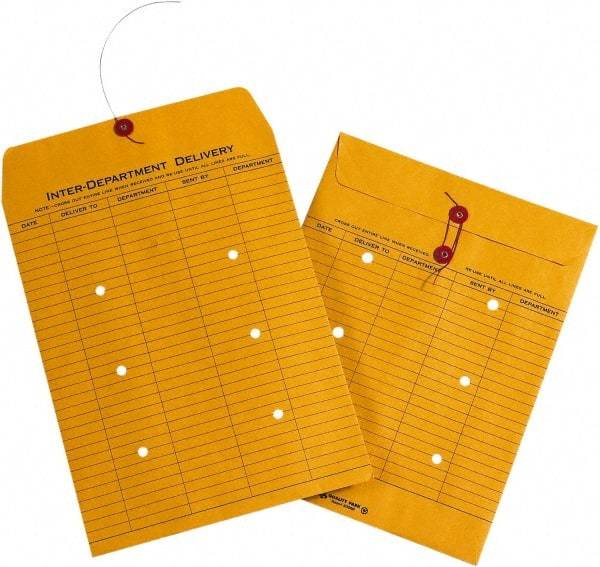 Made in USA - 13" Long x 10" Wide Draw String Inter-Department Envelope - Kraft - Apex Tool & Supply