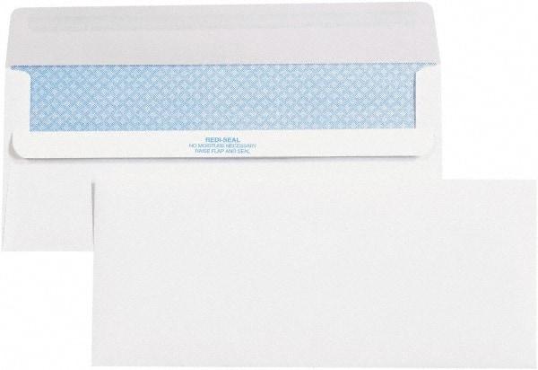Made in USA - 9-1/2" Long x 4-1/8" Wide Self Seal Plain White Envelope - White - Apex Tool & Supply
