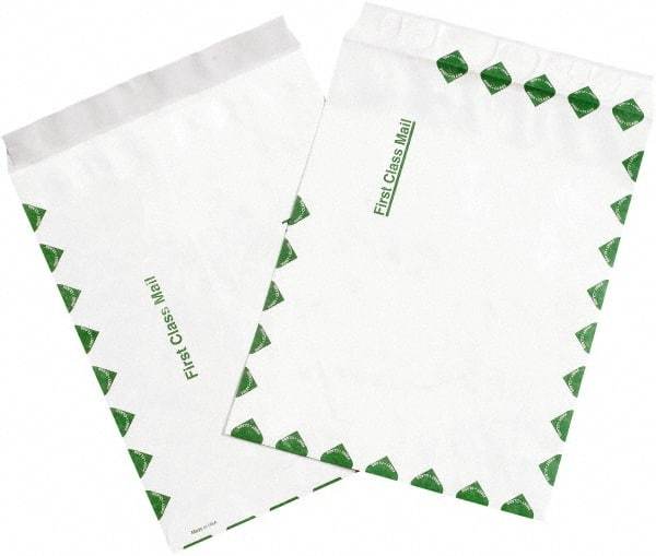 Dupont - 12" Long x 9" Wide Peel-Off Self-Seal Tyvek Flat Catalog Envelopes - White/Green - Apex Tool & Supply