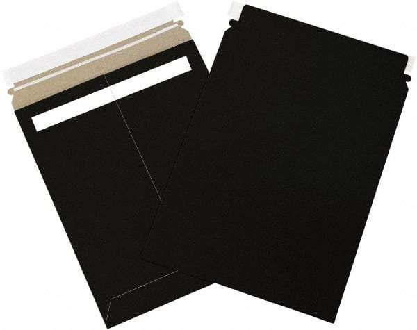 Made in USA - 12-1/4" Long x 9-3/4" Wide Peel-Off Self-Seal Flat Mailer - Black - Apex Tool & Supply
