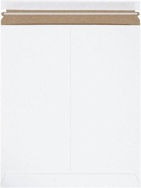 Made in USA - 15" Long x 12-3/4" Wide Peel-Off Self-Seal Flat Mailer - White - Apex Tool & Supply