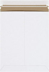 Made in USA - 12-1/4" Long x 9-3/4" Wide Peel-Off Self-Seal Flat Mailer - White - Apex Tool & Supply