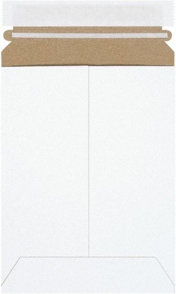 Made in USA - 8" Long x 6" Wide Peel-Off Self-Seal Flat Mailer - White - Apex Tool & Supply