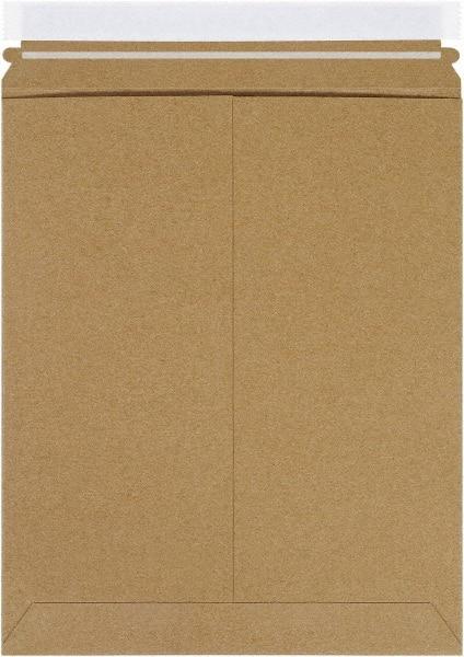 Made in USA - 13-1/2" Long x 11" Wide Peel-Off Self-Seal Flat Mailer - Kraft - Apex Tool & Supply