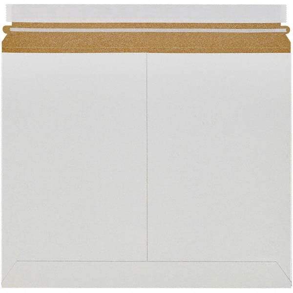 Made in USA - 11" Long x 13-1/2" Wide Peel-Off Self-Seal Flat Mailer - White - Apex Tool & Supply