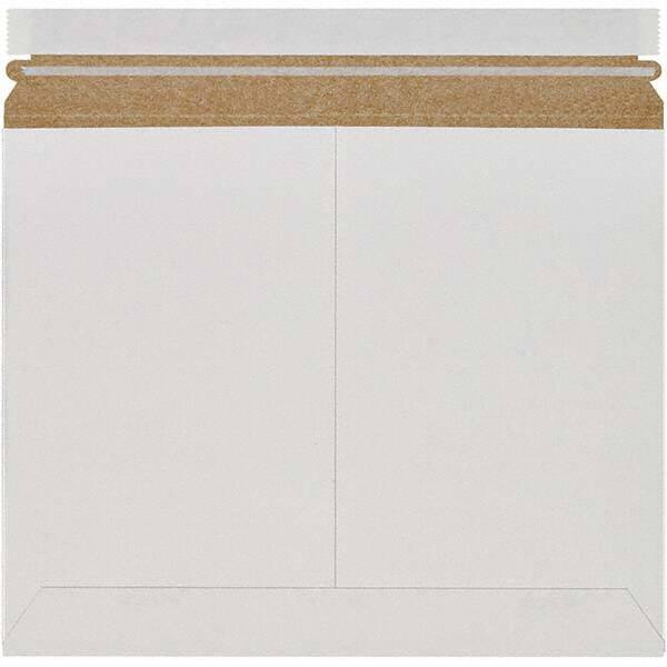 Made in USA - 9-3/4" Long x 12-1/4" Wide Peel-Off Self-Seal Flat Mailer - White - Apex Tool & Supply