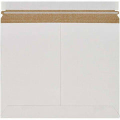 Made in USA - 9-3/4" Long x 12-1/4" Wide Peel-Off Self-Seal Flat Mailer - White - Apex Tool & Supply