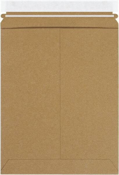 Made in USA - 12-1/4" Long x 9-3/4" Wide Peel-Off Self-Seal Flat Mailer - Kraft - Apex Tool & Supply