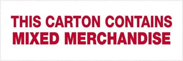 Tape Logic - 3" x 110 Yd Red & White Acrylic Adhesive Packaging Tape - Polypropylene Film Backing, 2.2 mil Thick, 21.4 Lb Tensile Strength - Apex Tool & Supply