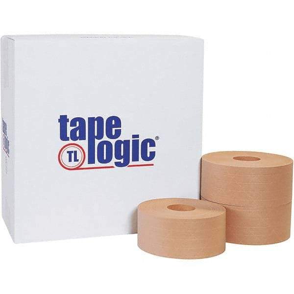 Tape Logic - 70mm x 375' Kraft Water Activated Adhesive Packaging Tape - Paper Backing, 5 mil Thick - Apex Tool & Supply