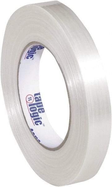 Tape Logic - 3/4" x 60 Yd Clear Hot Melt Adhesive Strapping Tape - Polypropylene Film Backing, 5.9 mil Thick, 320 Lb Tensile Strength - Apex Tool & Supply