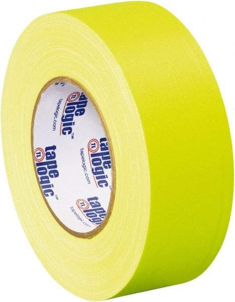 Tape Logic - 2" x 50 Yds Fluorescent Yellow Gaffers Tape - 11 mil, Rubber Adhesive - Apex Tool & Supply
