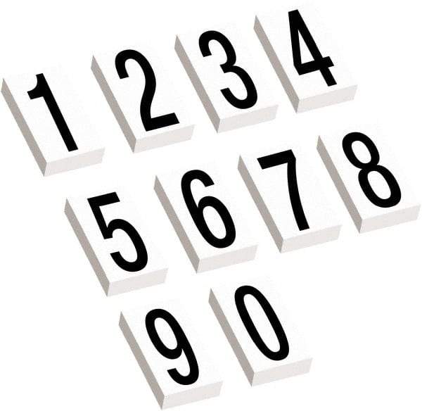 Tape Logic - 3-1/2" Long, Black/White Vinyl Numbers - For Multi-Use - Apex Tool & Supply
