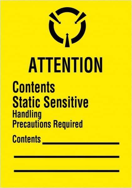Tape Logic - 2-1/2" Long, Black & Yellow Paper Shipping Label - For Multi-Use - Apex Tool & Supply