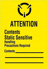 Tape Logic - 2-1/2" Long, Black & Yellow Paper Shipping Label - For Multi-Use - Apex Tool & Supply