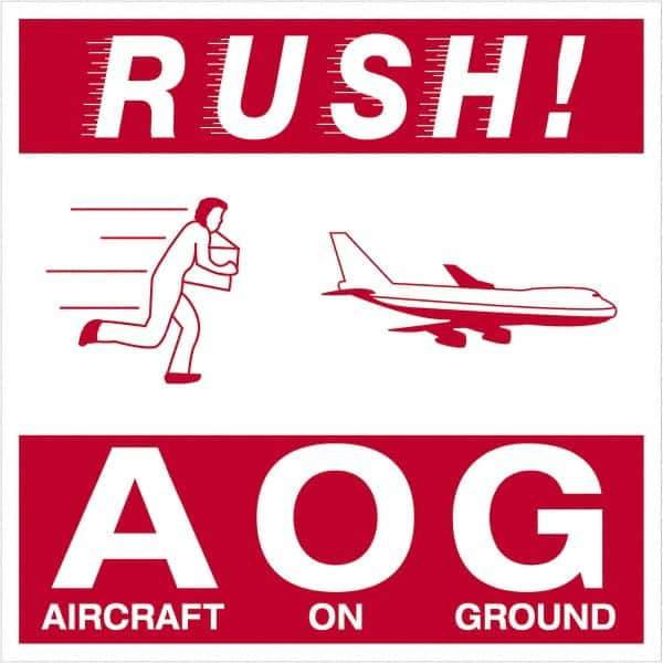 Tape Logic - 4" Long, Red/White Paper D.O.T. Labels - For Multi-Use - Apex Tool & Supply