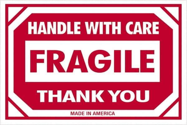 Tape Logic - 3" Long, Red/White Paper Shipping Label - For Multi-Use - Apex Tool & Supply