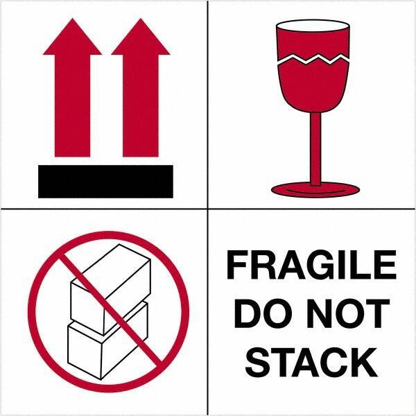 Tape Logic - 4" Long, Red, Black on White Paper Shipping Label - For Multi-Use - Apex Tool & Supply