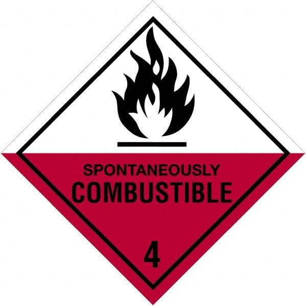 Tape Logic - 4" Long, Red, Black on White Paper D.O.T. Labels - For Multi-Use - Apex Tool & Supply