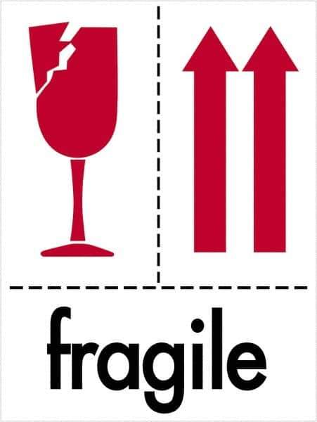 Tape Logic - 4" Long, Red, Black on White Paper Shipping Label - For Multi-Use - Apex Tool & Supply