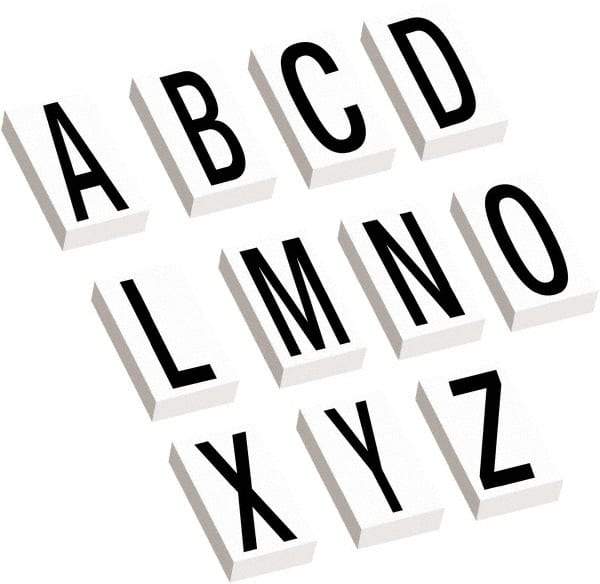 Tape Logic - 3-1/2" Long, Black/White Vinyl Letters - For Multi-Use - Apex Tool & Supply