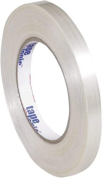 Tape Logic - 1/2" x 60 Yd Clear Hot Melt Adhesive Strapping Tape - Polypropylene Film Backing, 5.9 mil Thick, 320 Lb Tensile Strength - Apex Tool & Supply