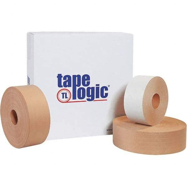 Tape Logic - 3" x 900' Kraft Water Activated Adhesive Packaging Tape - Paper Backing, 5 mil Thick - Apex Tool & Supply