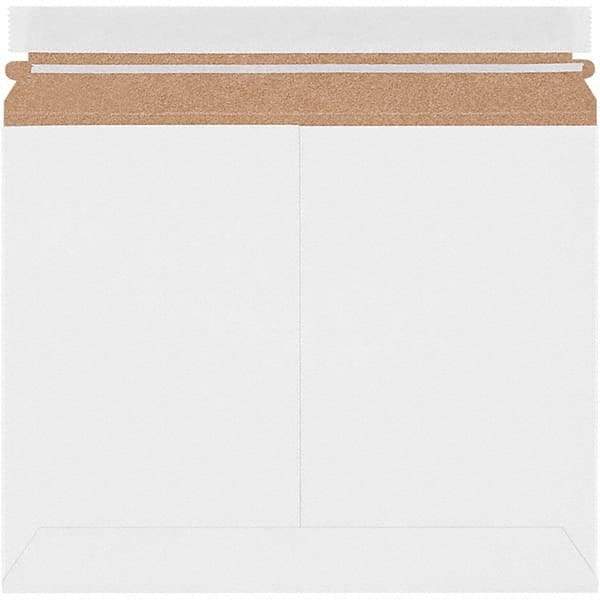 Made in USA - 9" Long x 11-1/2" Wide Peel-Off Self-Seal Flat Mailer - White - Apex Tool & Supply