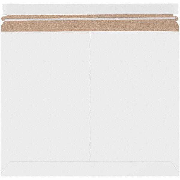Made in USA - 11-7/8" Long x 14-7/8" Wide Peel-Off Self-Seal Flat Mailer - White - Apex Tool & Supply