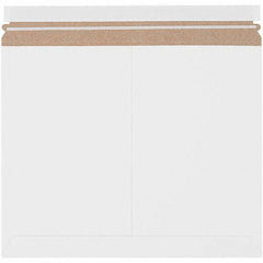 Made in USA - 11-7/8" Long x 14-7/8" Wide Peel-Off Self-Seal Flat Mailer - White - Apex Tool & Supply
