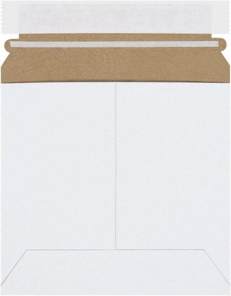 Made in USA - 6" Long x 6-3/8" Wide Peel-Off Self-Seal Flat Mailer - White - Apex Tool & Supply