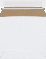 Made in USA - 6" Long x 6-3/8" Wide Peel-Off Self-Seal Flat Mailer - White - Apex Tool & Supply