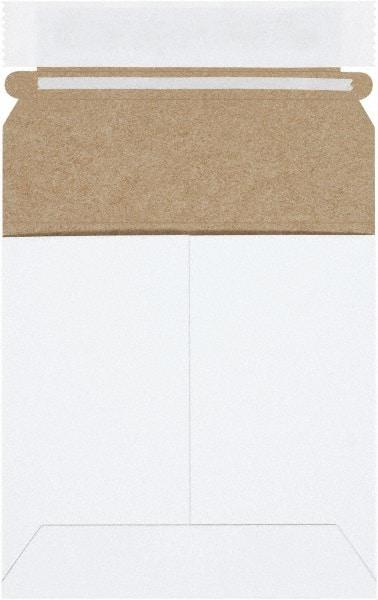 Made in USA - 5-1/8" Long x 5-1/8" Wide Peel-Off Self-Seal Flat Mailer - White - Apex Tool & Supply