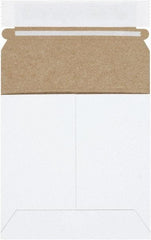 Made in USA - 5-1/8" Long x 5-1/8" Wide Peel-Off Self-Seal Flat Mailer - White - Apex Tool & Supply