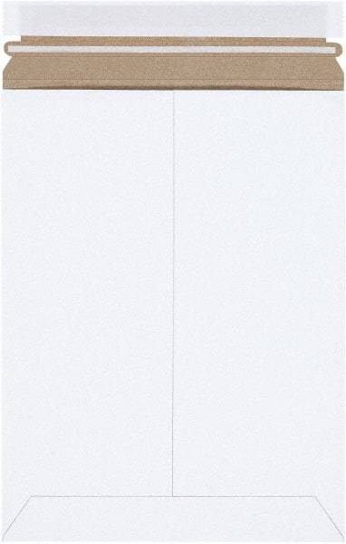 Made in USA - 11-1/2" Long x 9" Wide Peel-Off Self-Seal Flat Mailer - White - Apex Tool & Supply